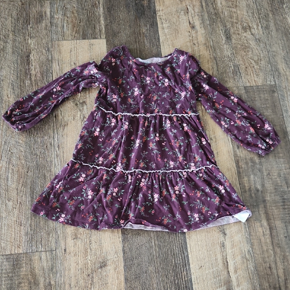 Old Navy Purple and White Tiered Bishop Sleeve Dress